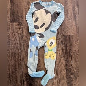 Disney’s Mickey And Pluto Sky Blue Pajama Onesie